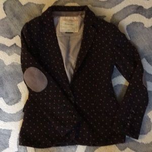 Anthropologie Brown polka dot blazer